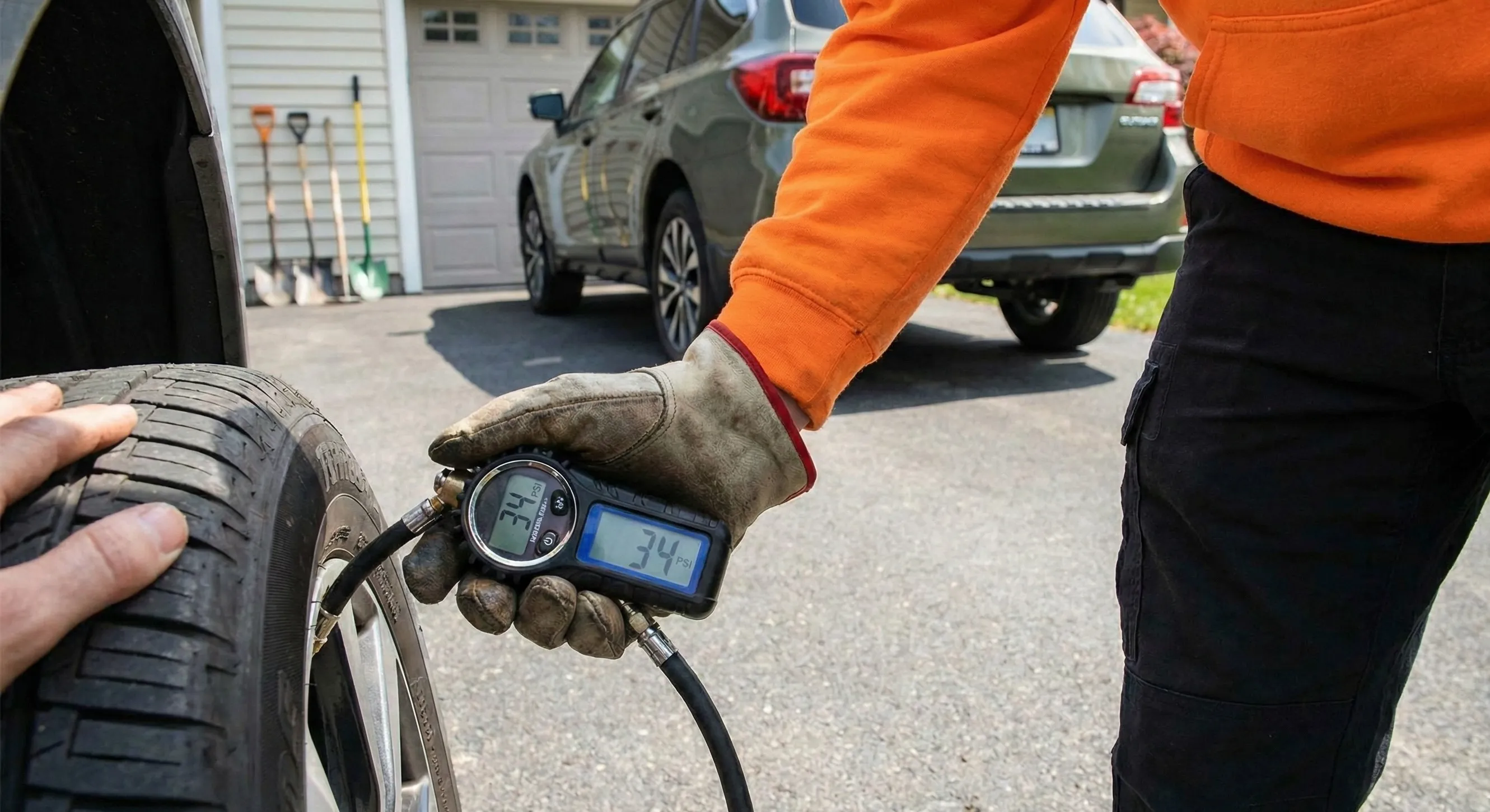 Regular tire pressure checks to prevent blowouts on hot Tucson asphalt