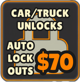 Car and truck unlocks and lockouts, $70