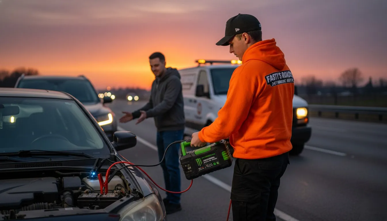 Tucson motorist safely back on the road after a flat tire change by Fasty's